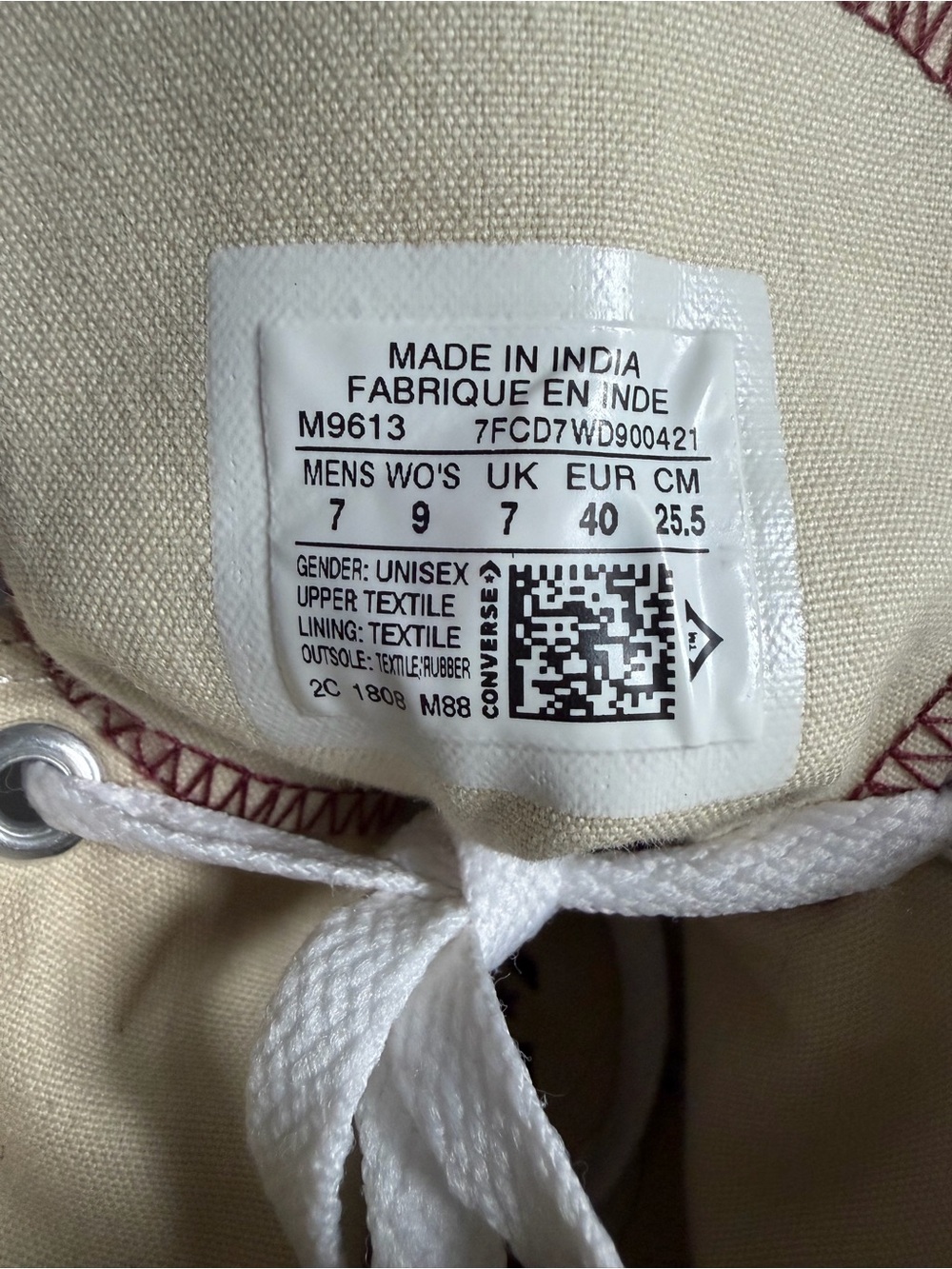 Converse Chuck Taylor All Star High Top Burgundy Sneakers Women’s 9 Men’s 7 EU40 - Picture 8 of 8